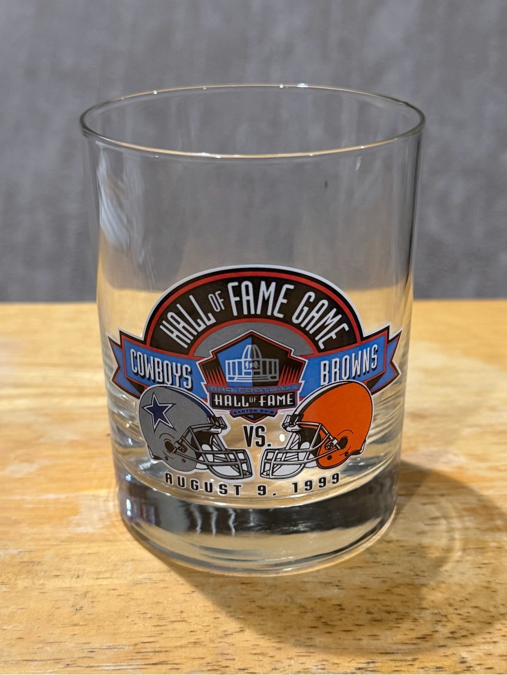VTG 1999 NFL Pro Football Hall Of Fame Canton, OH Rocks Glass Cowboys vs Browns